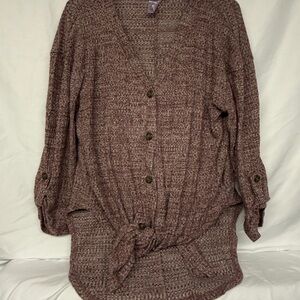 No Boundaries Women's Size Large  Maroon Button-Up Cardigan